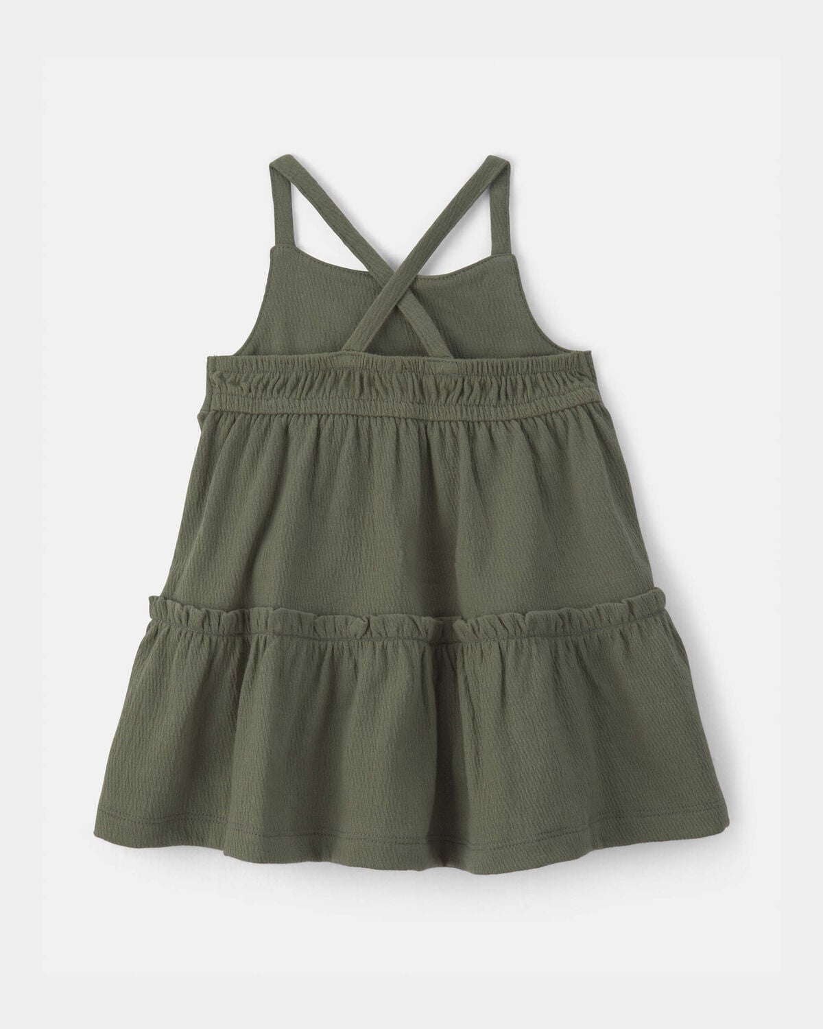 Baby Girl Flower Embroidered Sleeveless Dress - Green - Image 2
