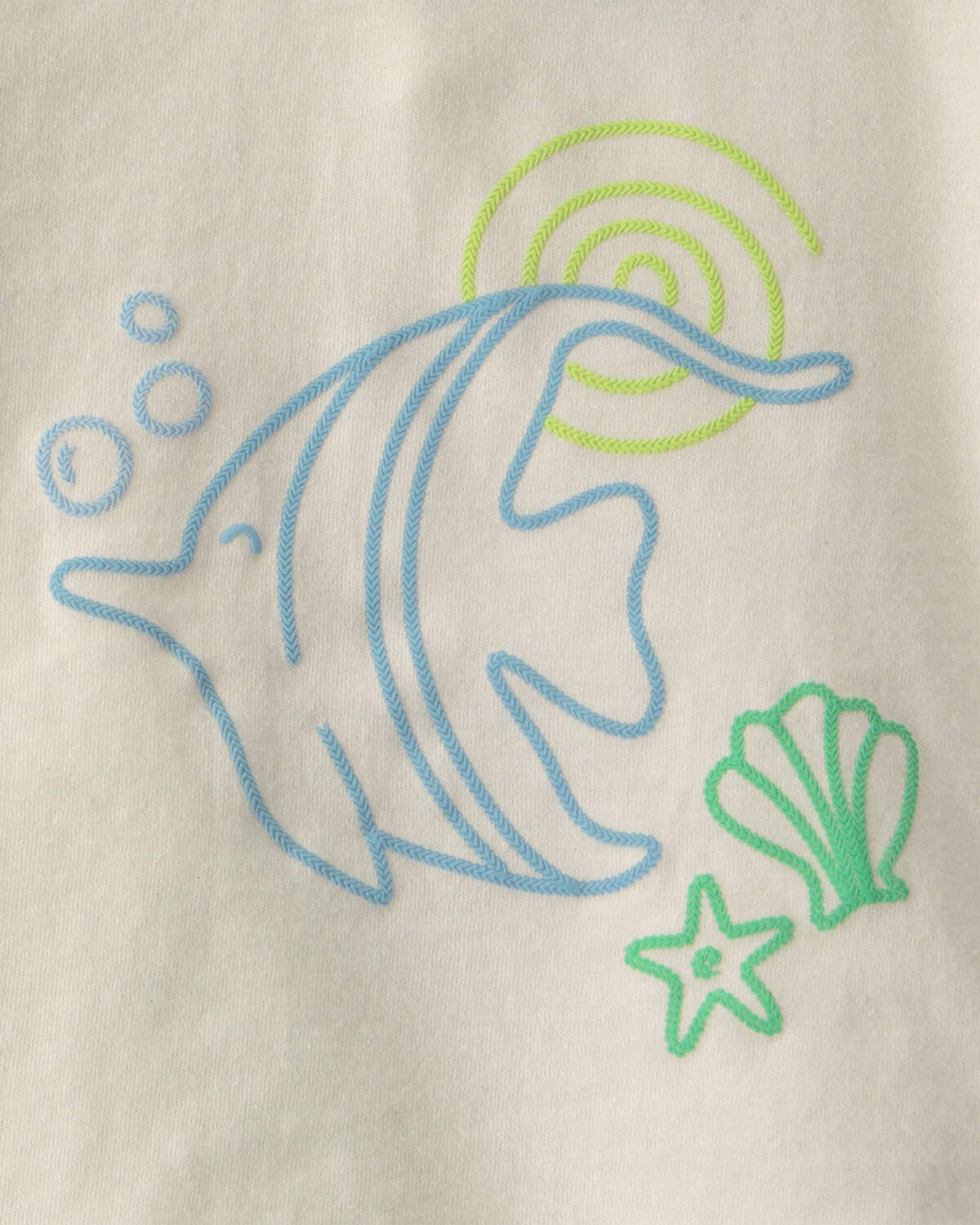 Baby Girl 2-Piece Fish Top & Short Set - Ivory/Green - Image 3