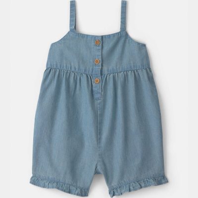 Baby Girl Chambray Sleeveless Romper