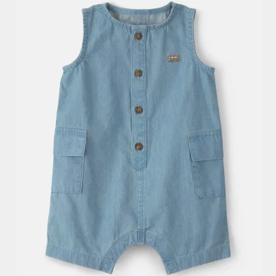 Baby Beach Cruiser Chambray Sleeveless Romper
