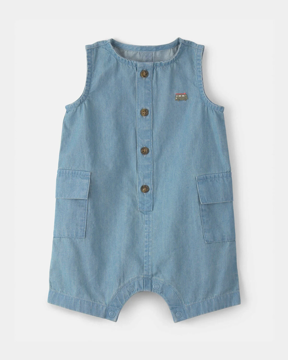 Baby Beach Cruiser Chambray Sleeveless Romper