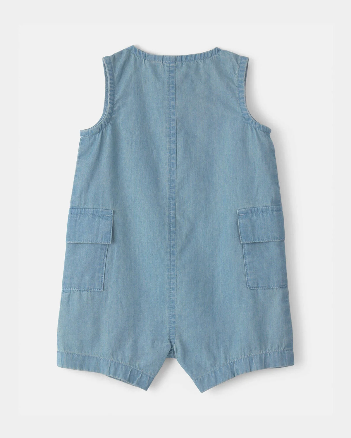 Baby Beach Cruiser Chambray Sleeveless Romper - Image 2