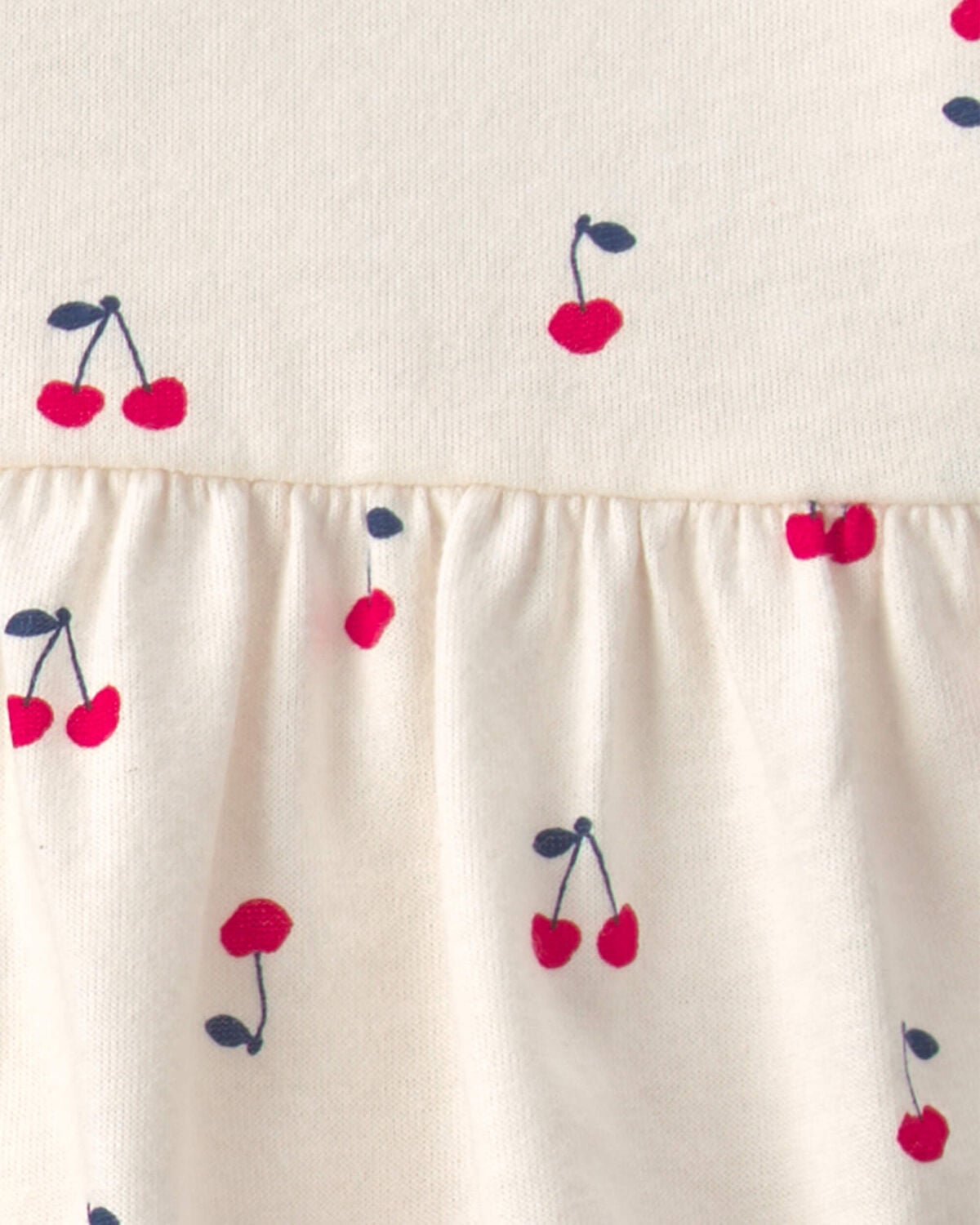 Baby Girl 4-Piece Cherry Top & Short Set - Navy Blue/Ivory - Image 3