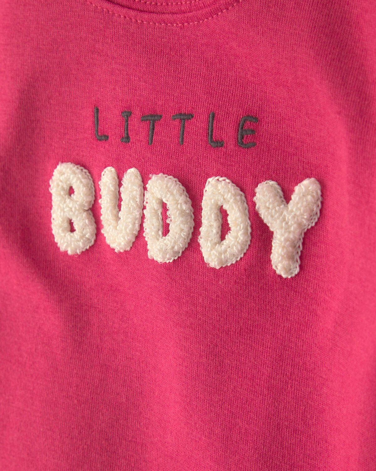 Baby Boy 2-Piece 'Little Buddy' Bodysuit & Pant Set - Red/Grey - Image 2
