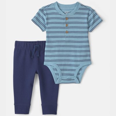 Baby Boy 2-Piece Bodysuit & Pant Set - Blue