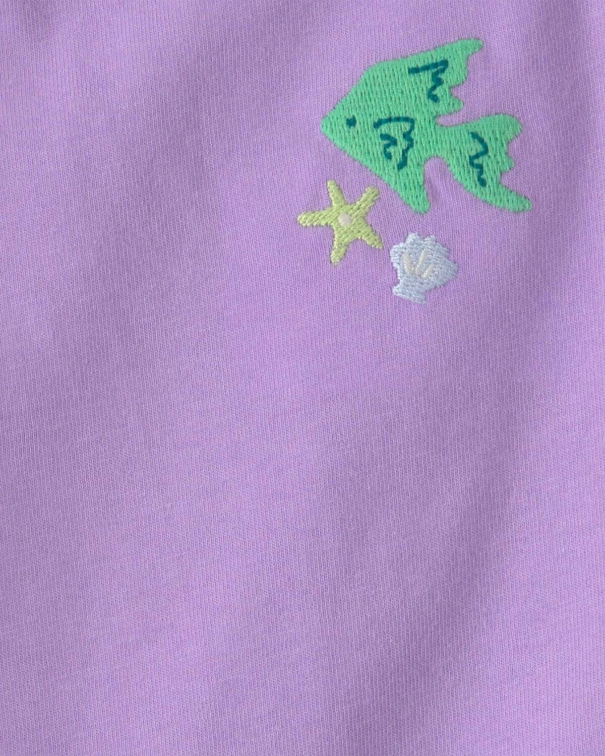 Baby Girl 3-Piece Fish Top & Short Set - Purple/Ivory - Image 3