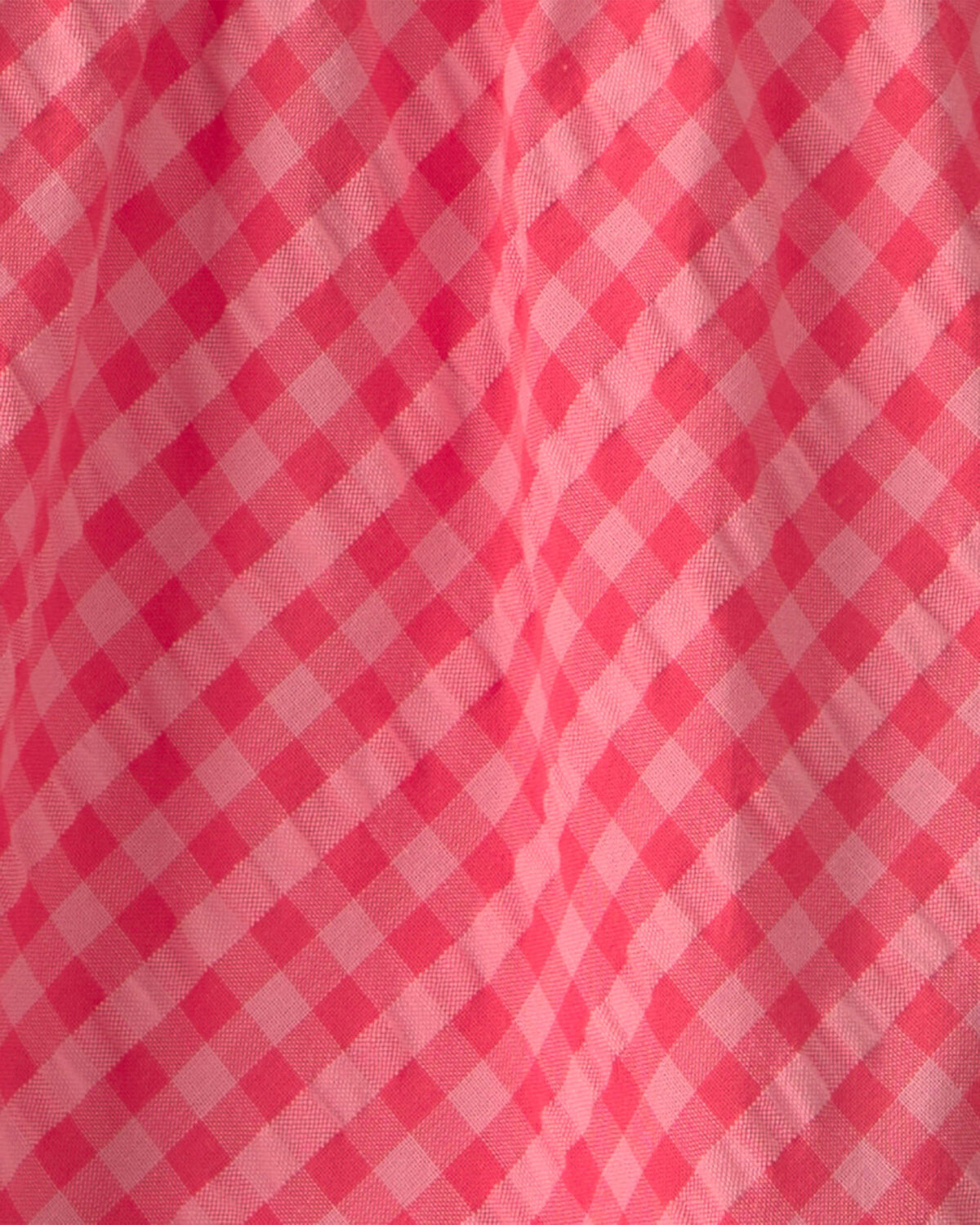 Baby Girl Gingham Tiered Dress - Coral - Image 4