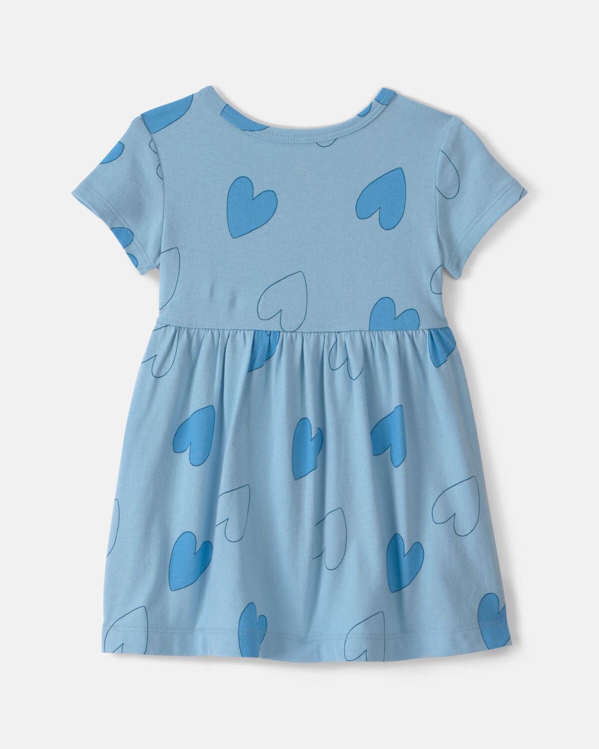Baby Girl Heart Short-Sleeve Dress - Blue - Image 2