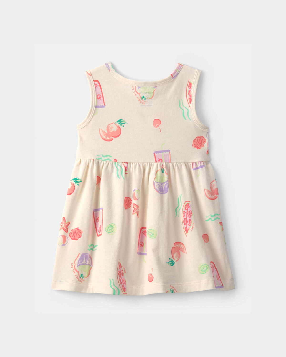 Baby Girl Summer Sleeveless Dress - Cream - Image 2