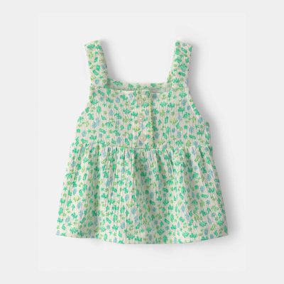 Baby Girl Floral Tank Top - Green