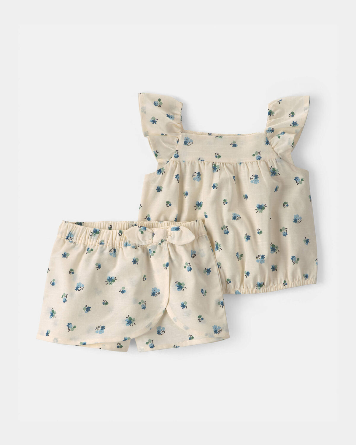 Baby Girl 2-Piece Floral Tank Top & Skort Set - Ivory