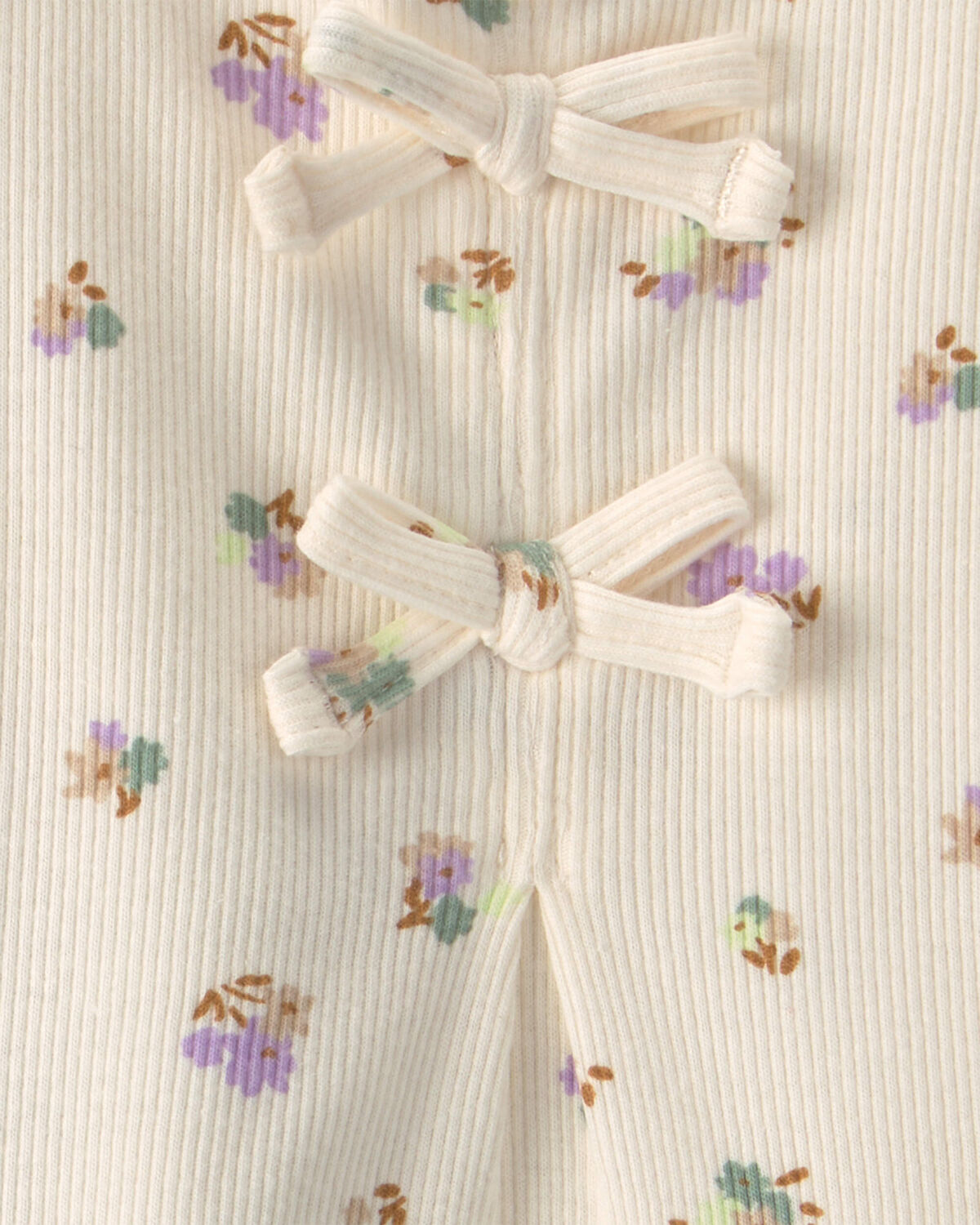 Baby Girl 2-Piece Floral Top & Pant Set - Cream/Green - Image 3