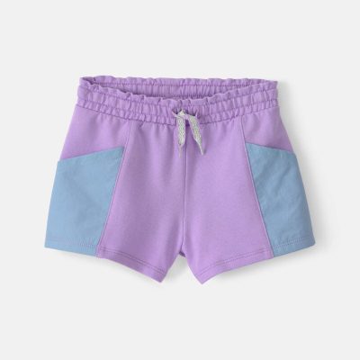 Baby Girl French Terry Shorts - Purple/Blue