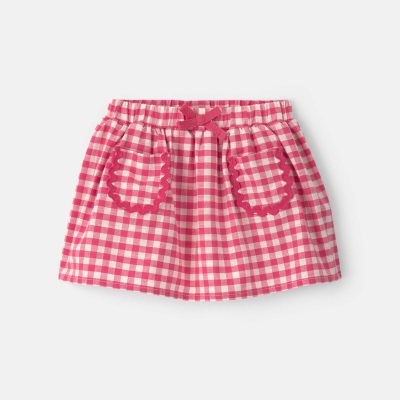 Baby Girl Gingham Pocket Skort - Red