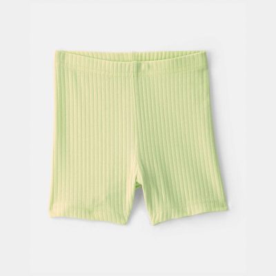 Baby Girl Ribbed Bike Shorts - Green