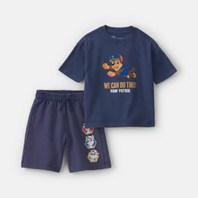 Baby Boy 2-Piece PAW Patrol® Short-Sleeve Top & Short Set - Navy Blue