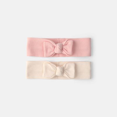 Baby Girl 2-Pack Headbands - Pink/Ivory