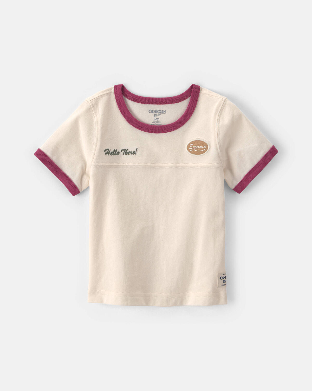 Baby Boy 'Hello There' Graphic Tee - Cream