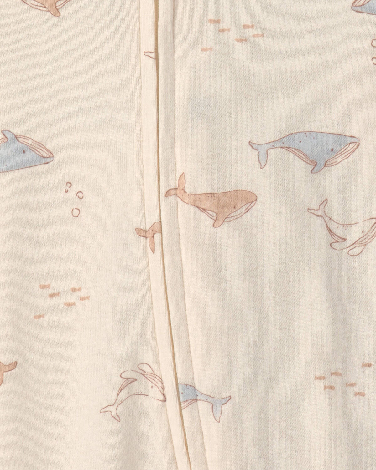 Baby 2-Pack Whale Striped 100% Cotton 2-Way Zip Sleep & Play Pajamas - Blue/Ivory - Image 6