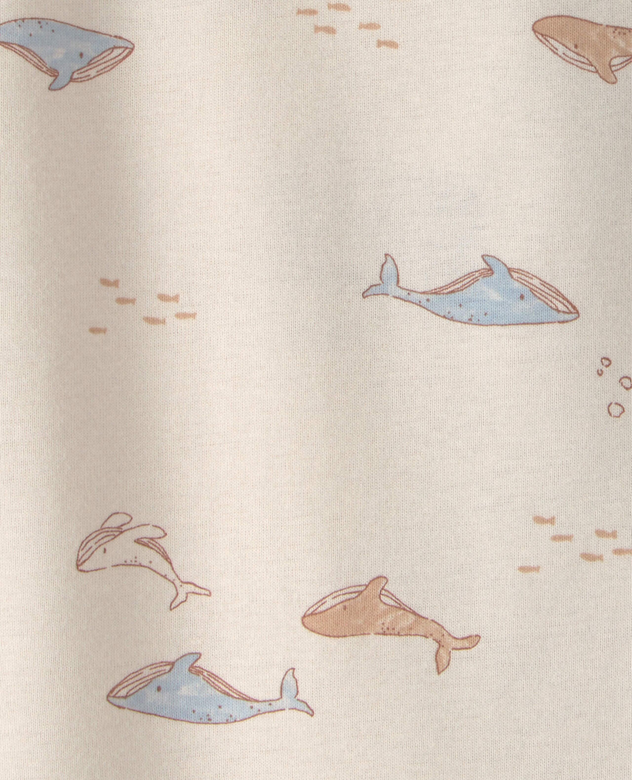 Baby 2-Pack Whale Rompers - Blue/Ivory - Image 5