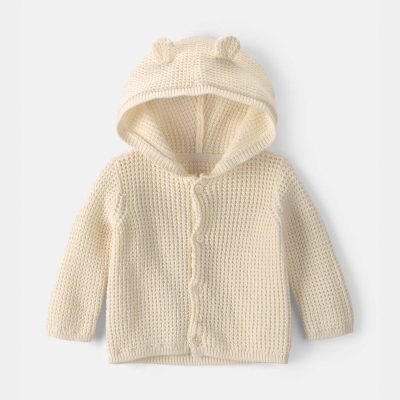 Baby Bear Ears Hooded Sweater - Ivory