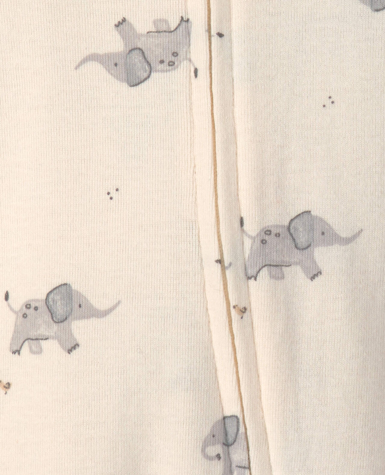 Baby 2-Pack Elephant Striped 100% Cotton 2-Way Zip Sleep & Play Pajamas - Ivory/Grey - Image 5