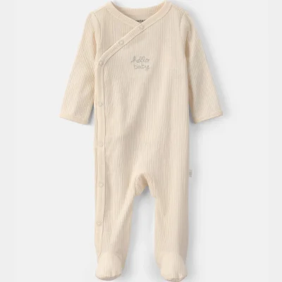 Baby Hello Baby' Cotton Sleep & Play Pajamas - Ivory