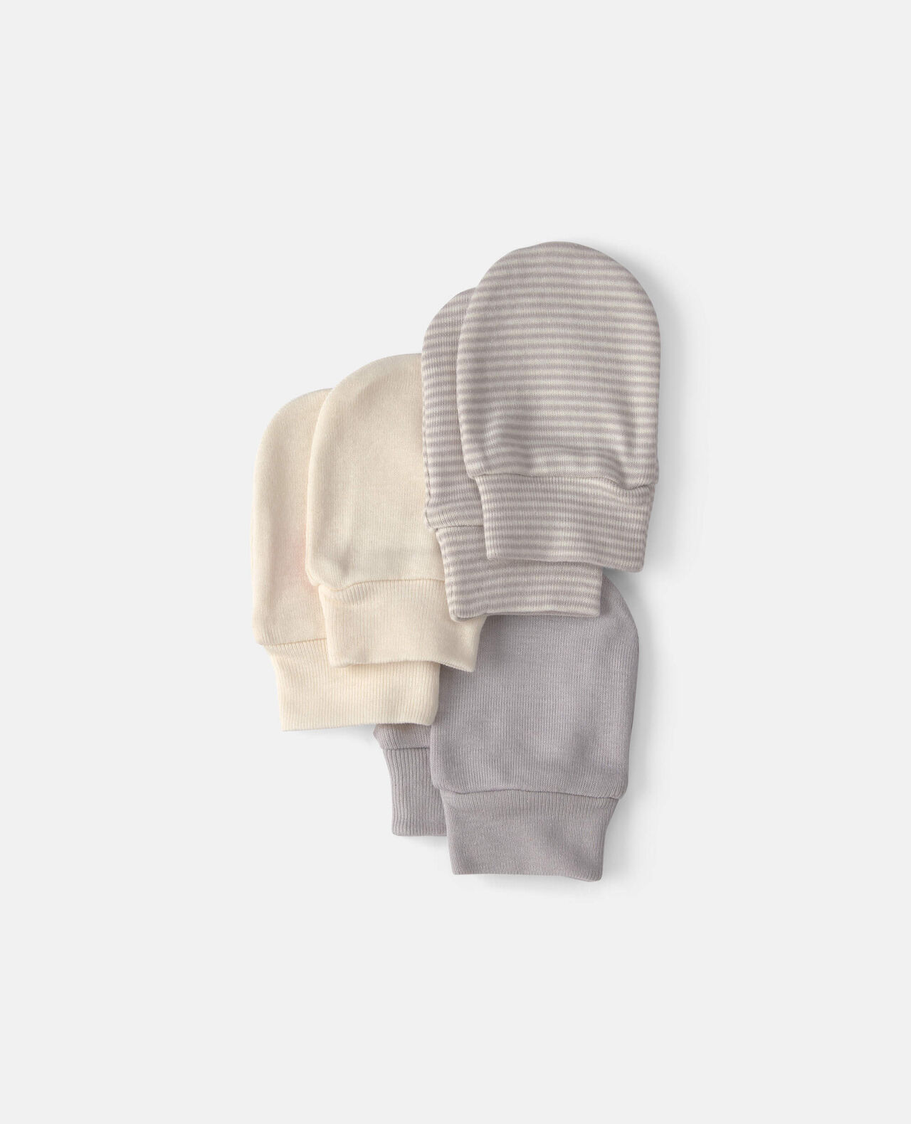 Baby 3-Pack Mitts - Grey/Ivory - Image 2