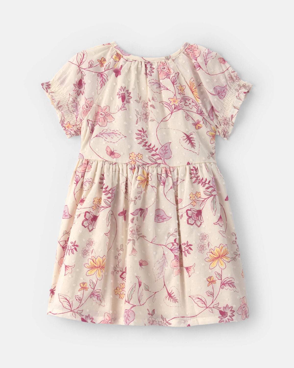 Baby Girl Floral Puff-Sleeve Dress - Ivory - Image 2