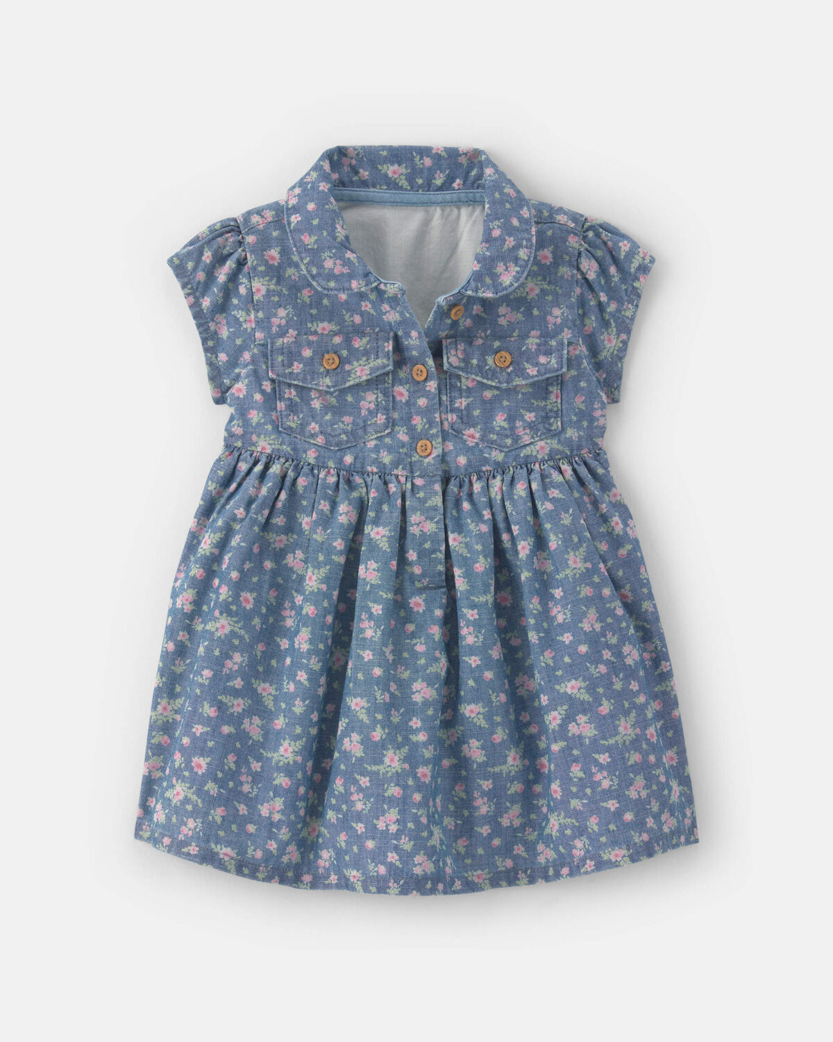 Baby Girl Floral Chambray Dress