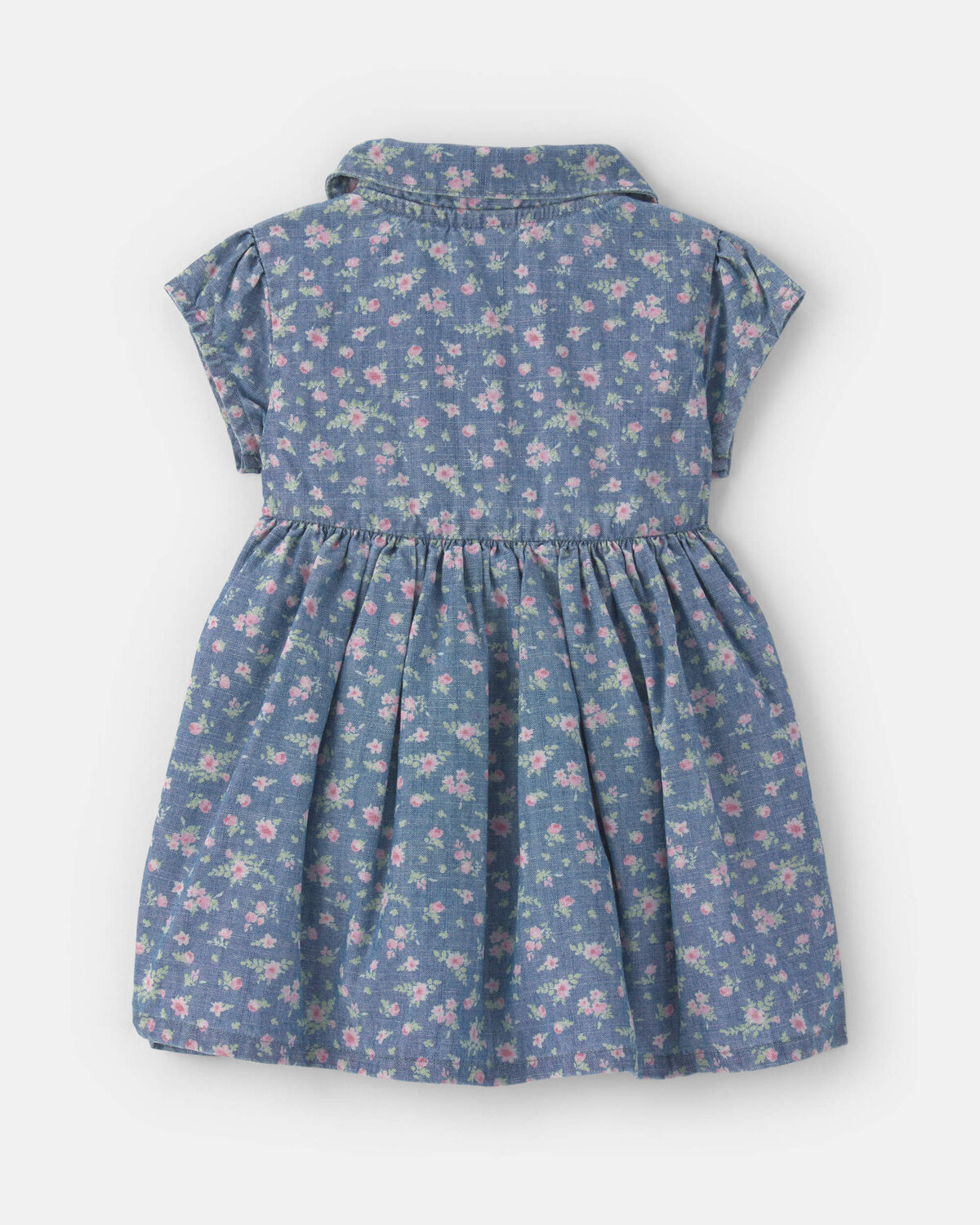 Baby Girl Floral Chambray Dress - Image 2