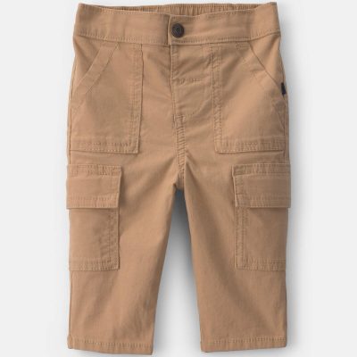 Baby Boy Wide-Leg Cargo Pants - Khaki