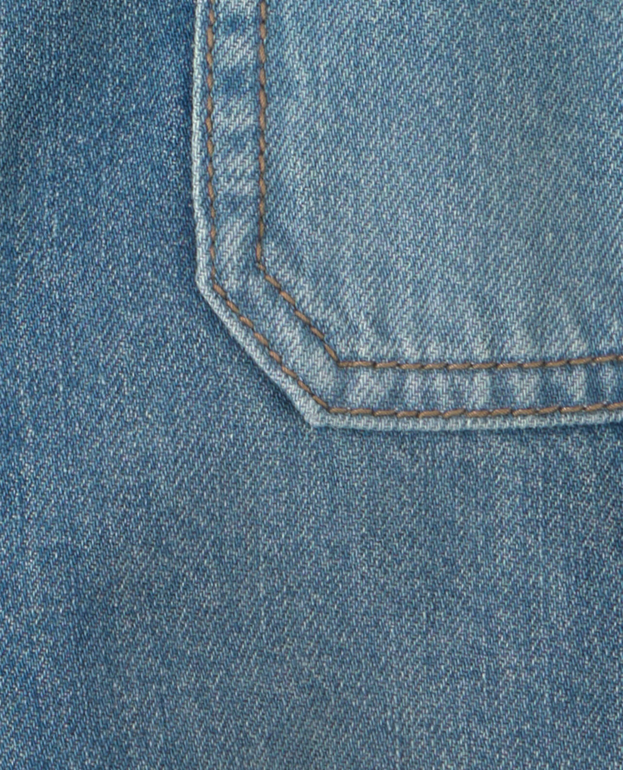 Baby OshKosh Logo Long-Sleeve Denim Jumpsuit - Medium Wash - Image 5
