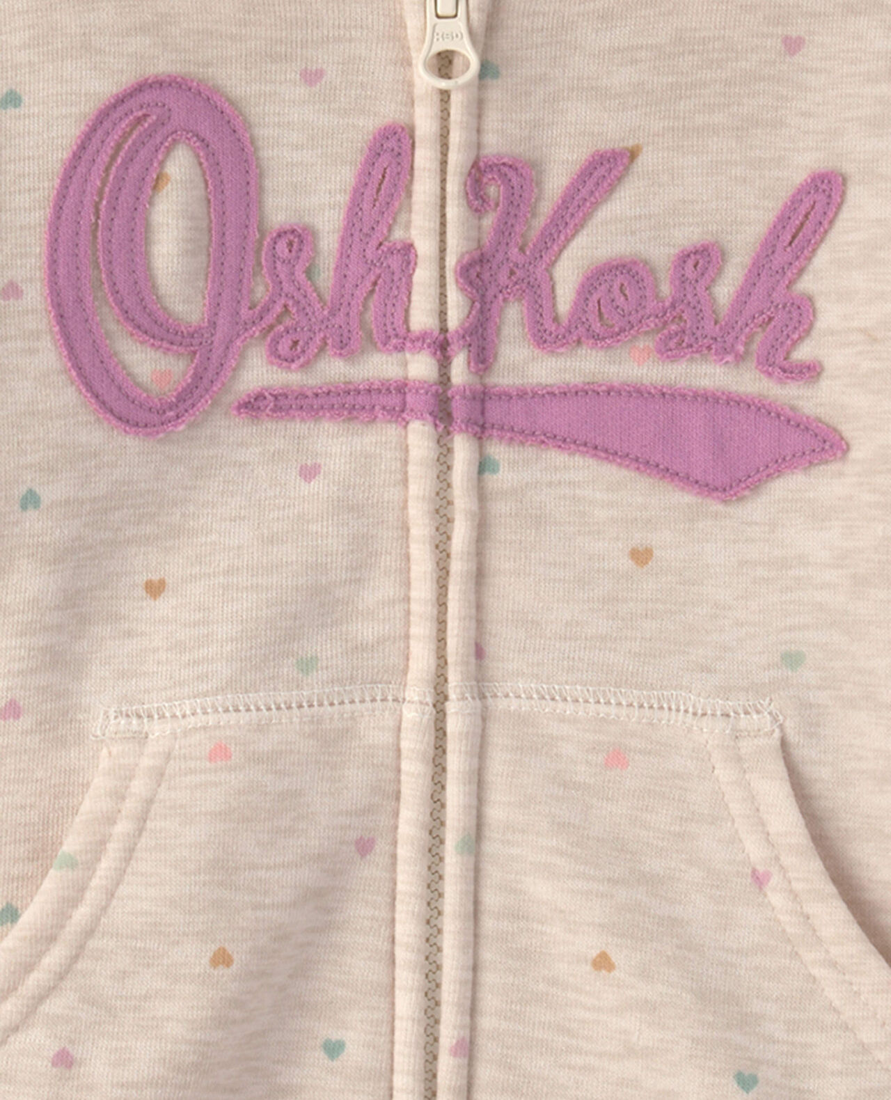 Baby Girl Floral OshKosh Logo Zip-Up Hoodie - Blue - Image 6