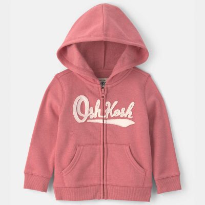 Baby Girl OshKosh Logo Fleece Zip-Up Hoodie - Pink