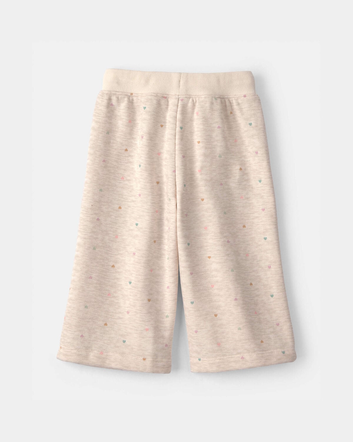 Baby Girl Heart Fleece Drawstring Pants - Cream - Image 2