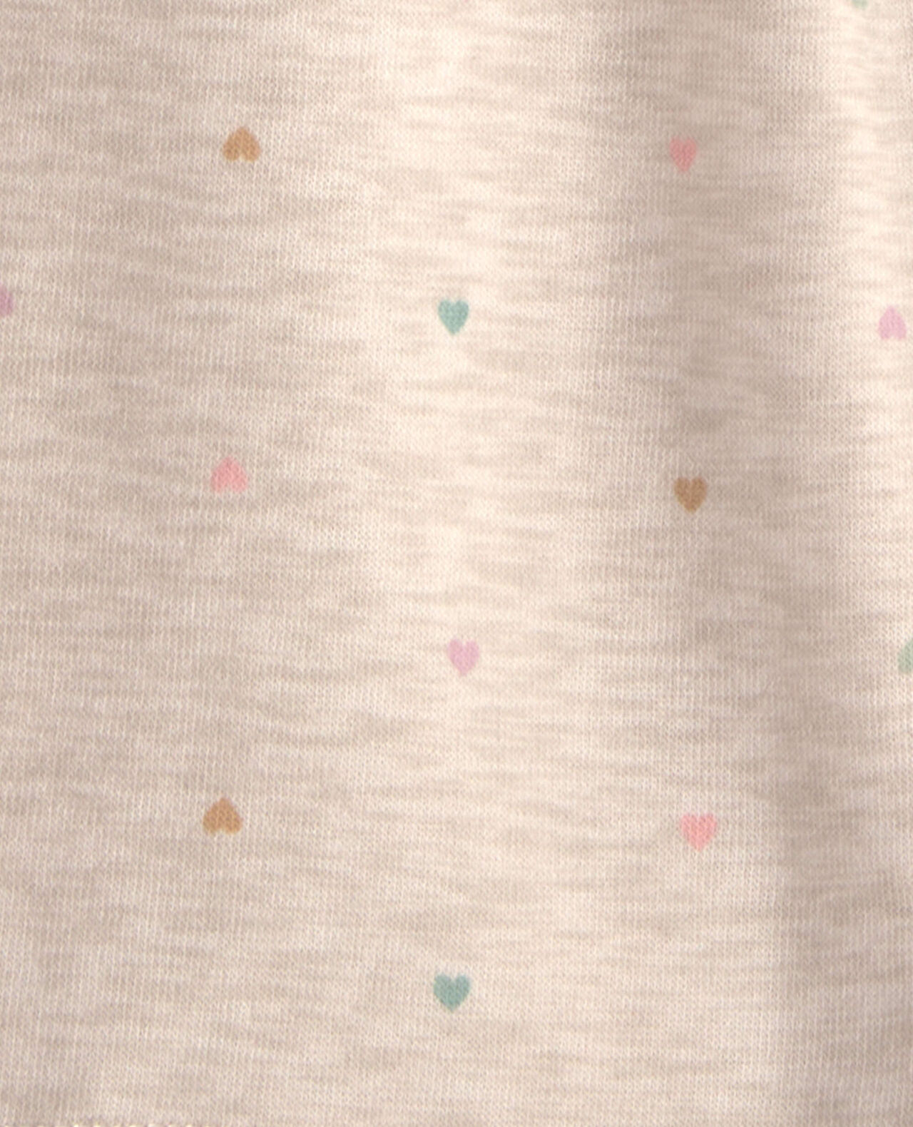 Baby Girl Heart Fleece Drawstring Pants - Cream - Image 4