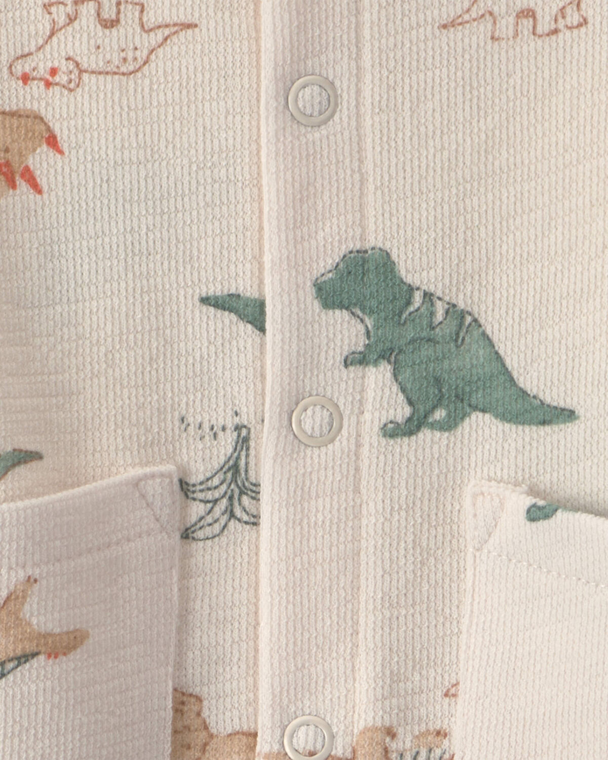 Baby Boy Dinosaur Jumpsuit - Ivory - Image 2