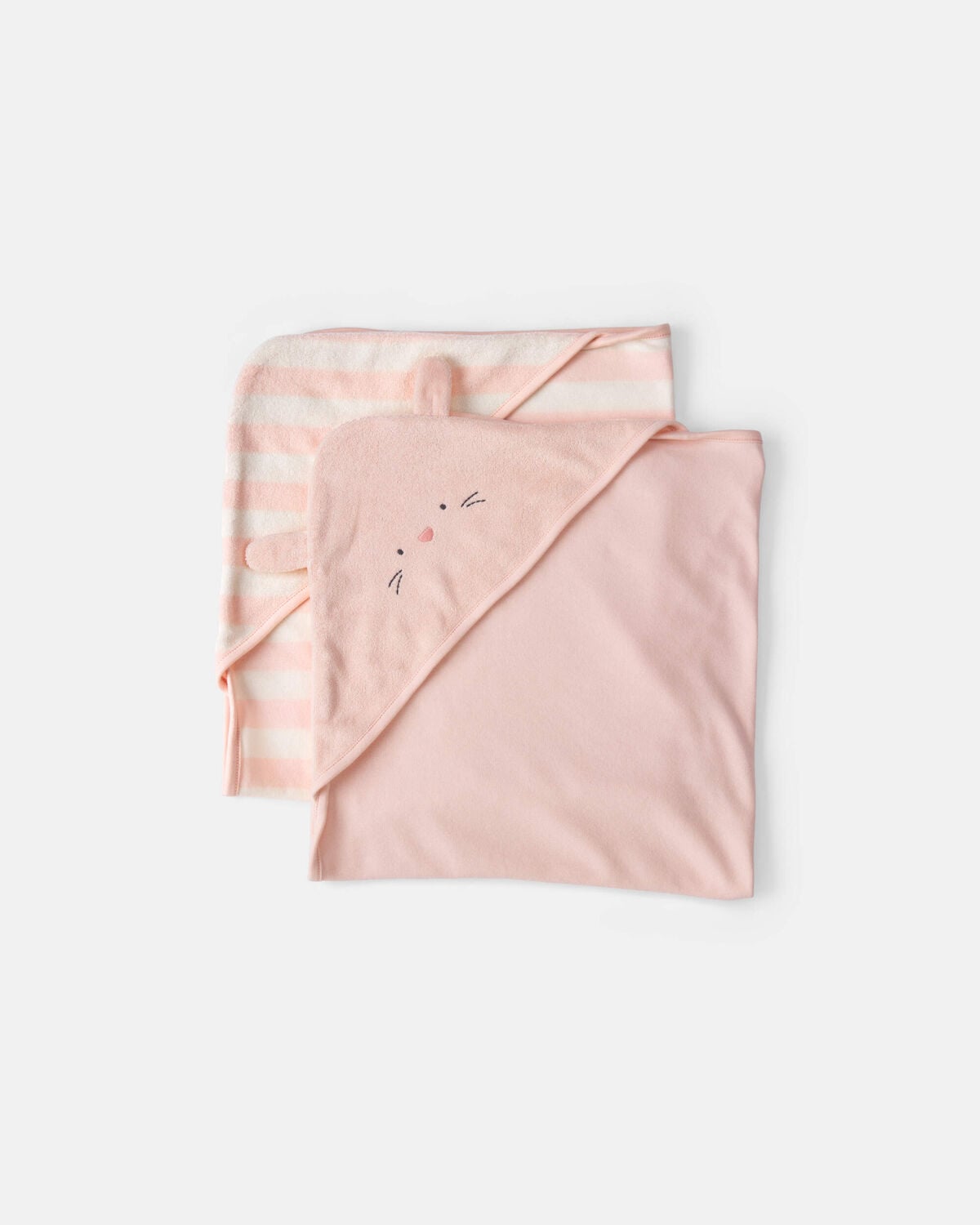 Baby Girl 2-Pack Bunny Terry Towels - Pink - Image 3