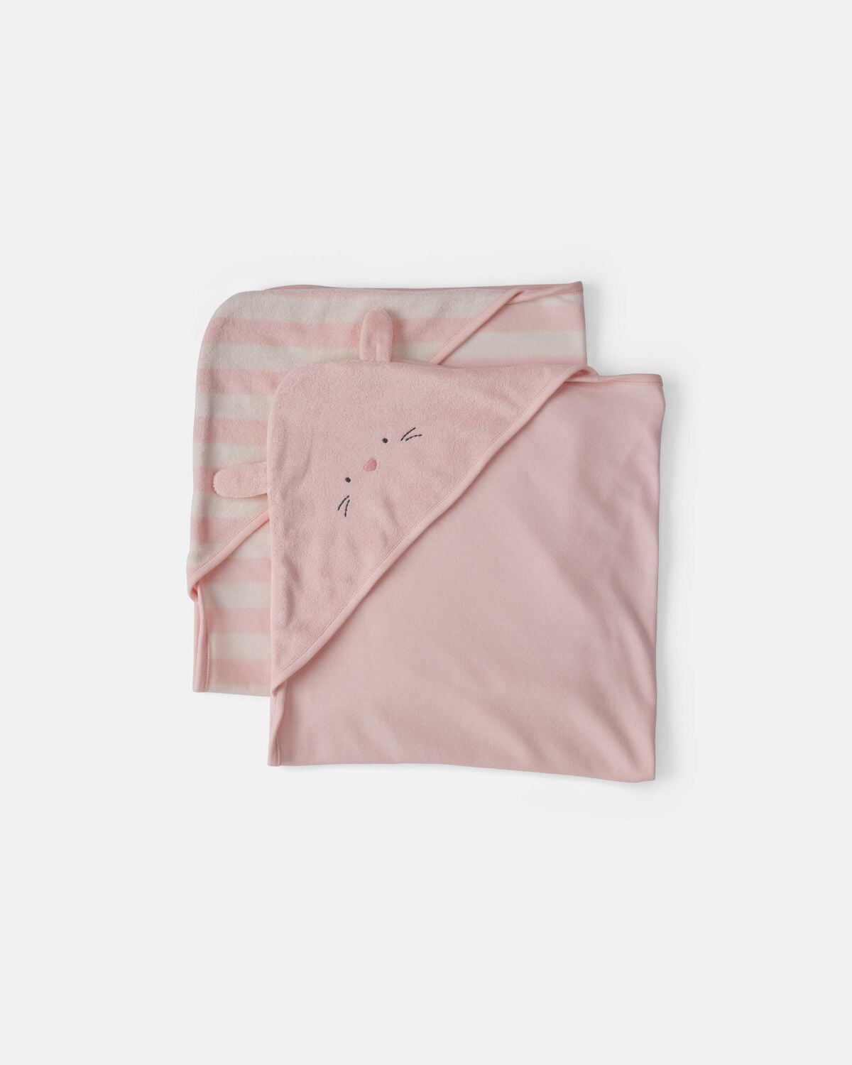 Baby Girl 2-Pack Bunny Terry Towels - Pink