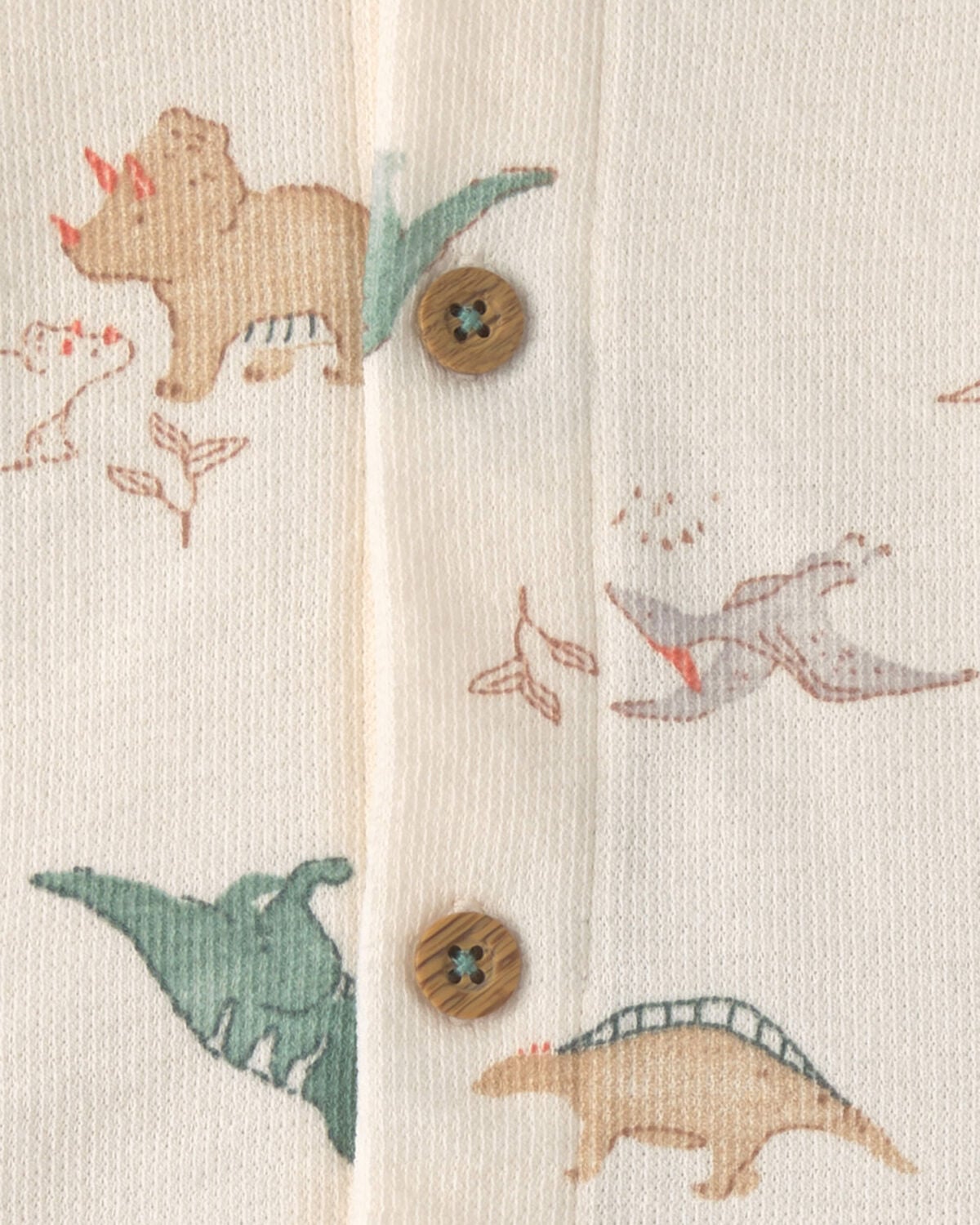 Baby Boy 3-Piece Dinosaur Layering Set - Green/Ivory - Image 2