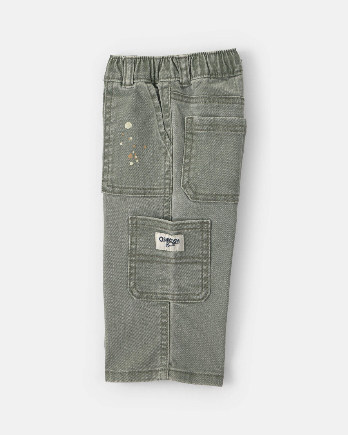 Baby Boy Splatter Paint Wide-Leg Carpenter Pants - Green - Image 3