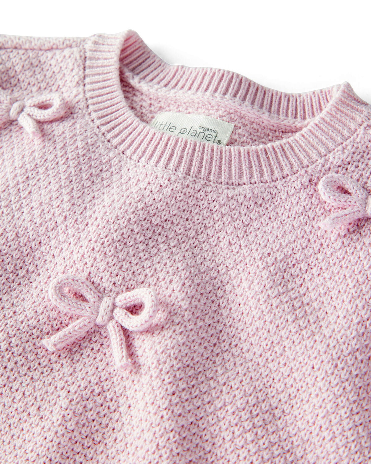 Baby Girl 2-Piece Organic Cotton Bow Knit Sweater & Pant Set - Image 2