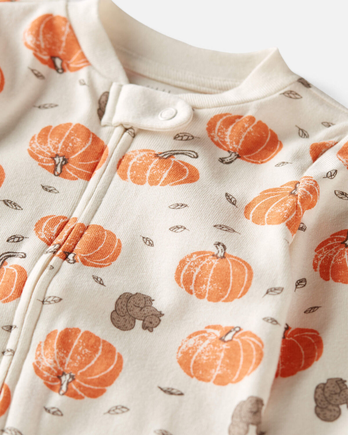 Baby Organic Cotton Sleep & Play Pajamas in Harvest Pumpkins - Image 2