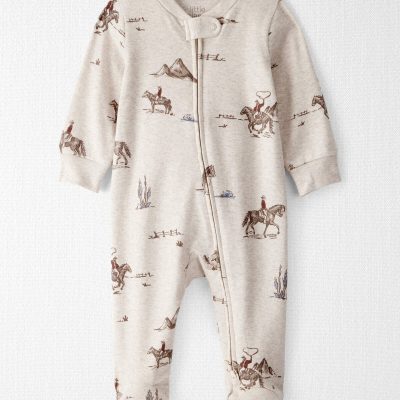 Baby Organic Cotton Sleep & Play Pajamas in Western Rodeo
