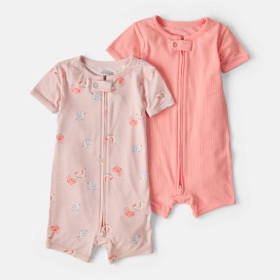 Baby Girl 2-Pack Flamingo PurelySoft™ 1-Piece Pajama - Pink