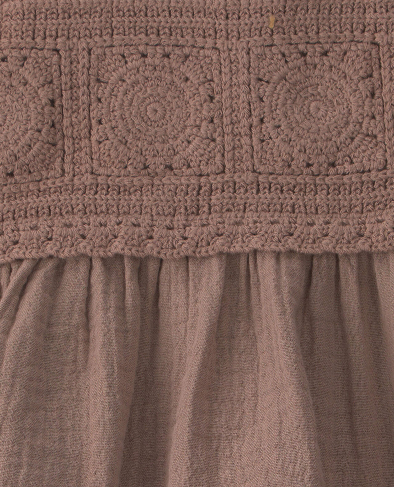 Baby Girl Organic Cotton Gauze Crochet Dress - Image 6