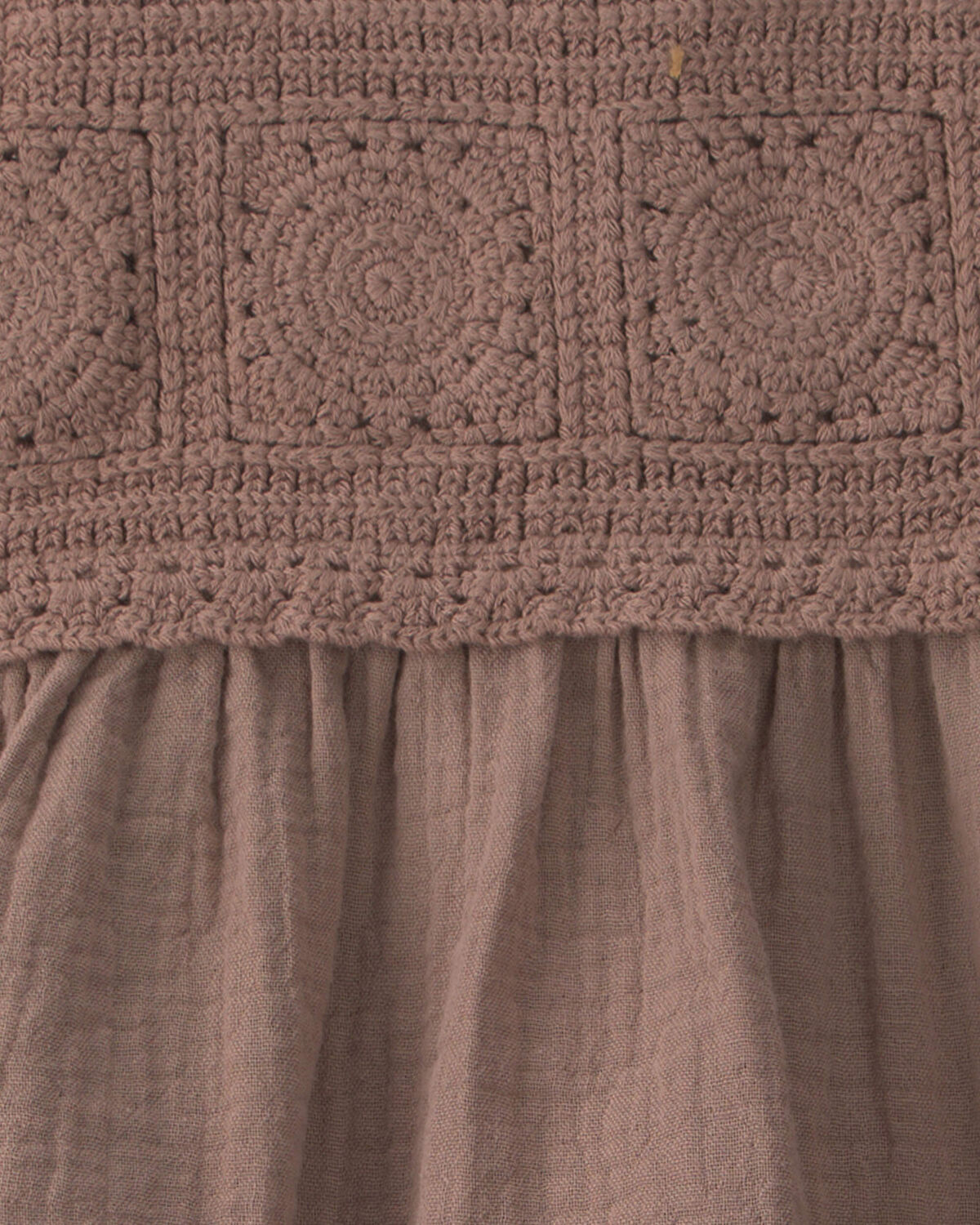 Baby Girl Organic Cotton Gauze Crochet Dress - Image 5