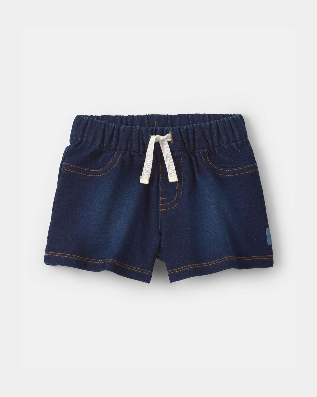 Baby Girl French Terry Knit Shorts - Dark Wash