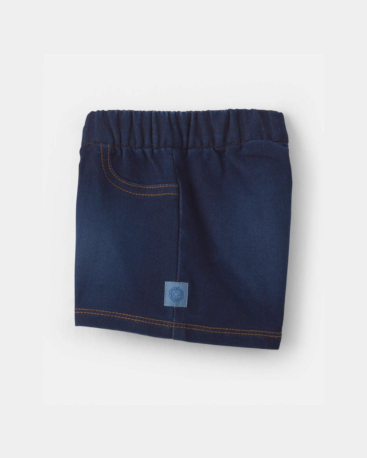 Baby Girl French Terry Knit Shorts - Dark Wash - Image 3